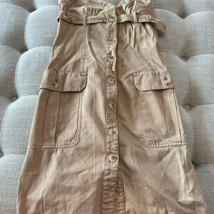 Sportmax Tan Mini Dress with Button Detail